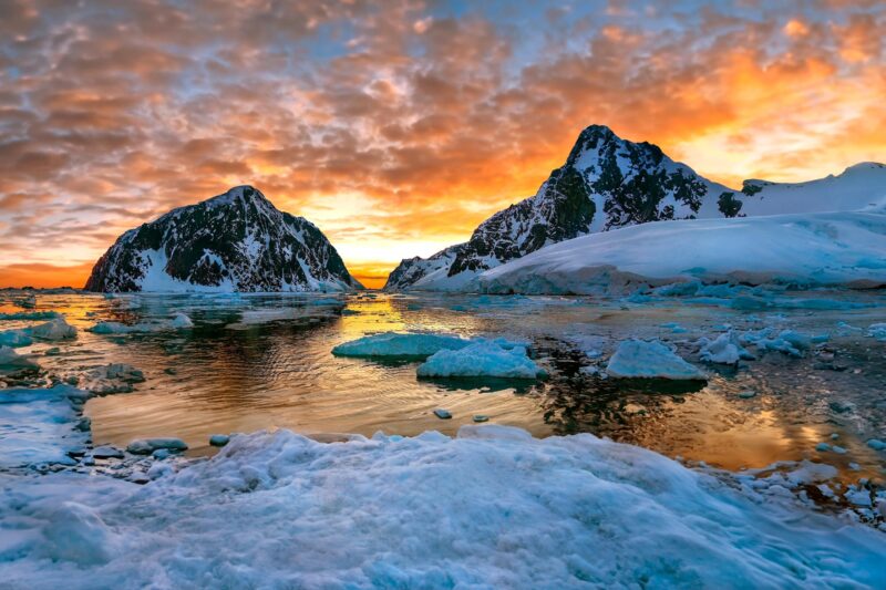 Antarctica midnight sun