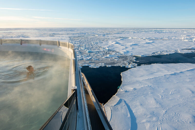At Sea in pool on Charcot PONANT
