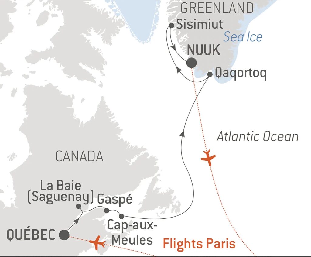 From the St Lawrence to Greenland, the Last Moments of Winter Map