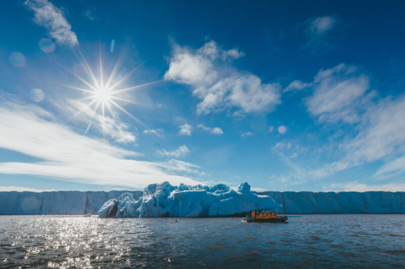Greenland people on zodiac