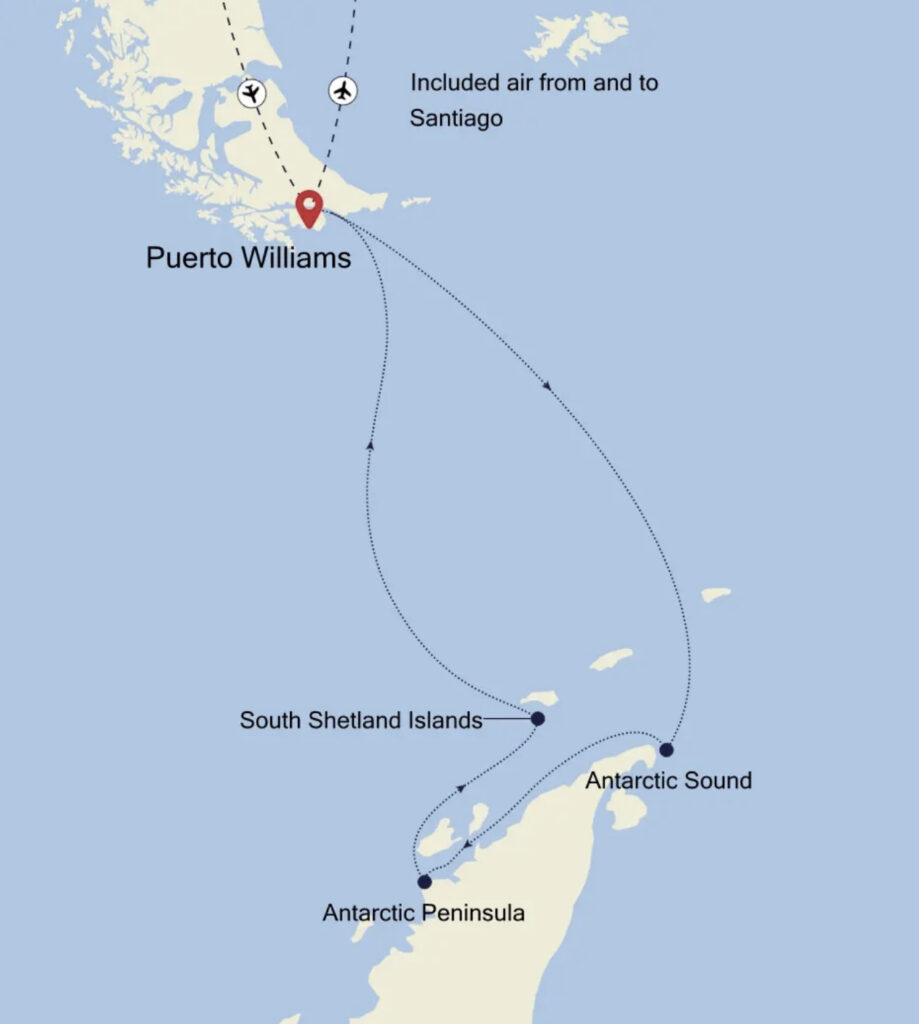 Luxury Antarctic Peninsula Cruise Map