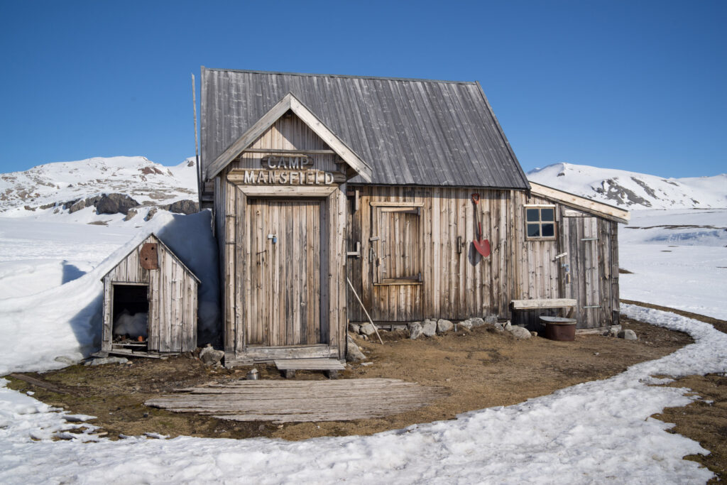 Abandoned buildings in Ny Alesund former mining settlement in SValbard