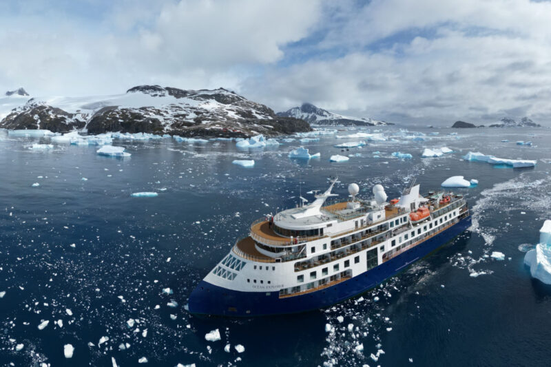 ocean explorer small expedition cruise ship in Antarctica