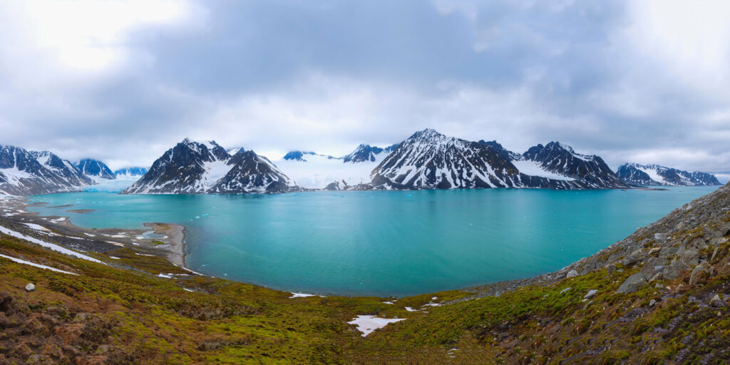 Panorama Showing the Magdalena fjord in Svalbard