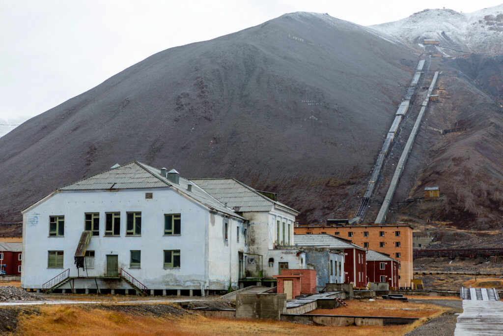 Abandoned buildings in Pyramiden in SValbard