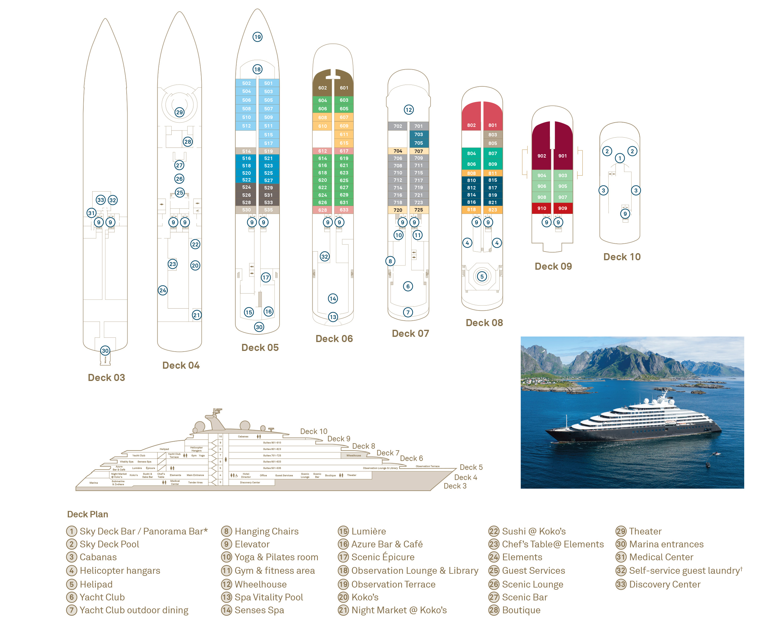 Scenic Eclipse 1 Deck Plan
