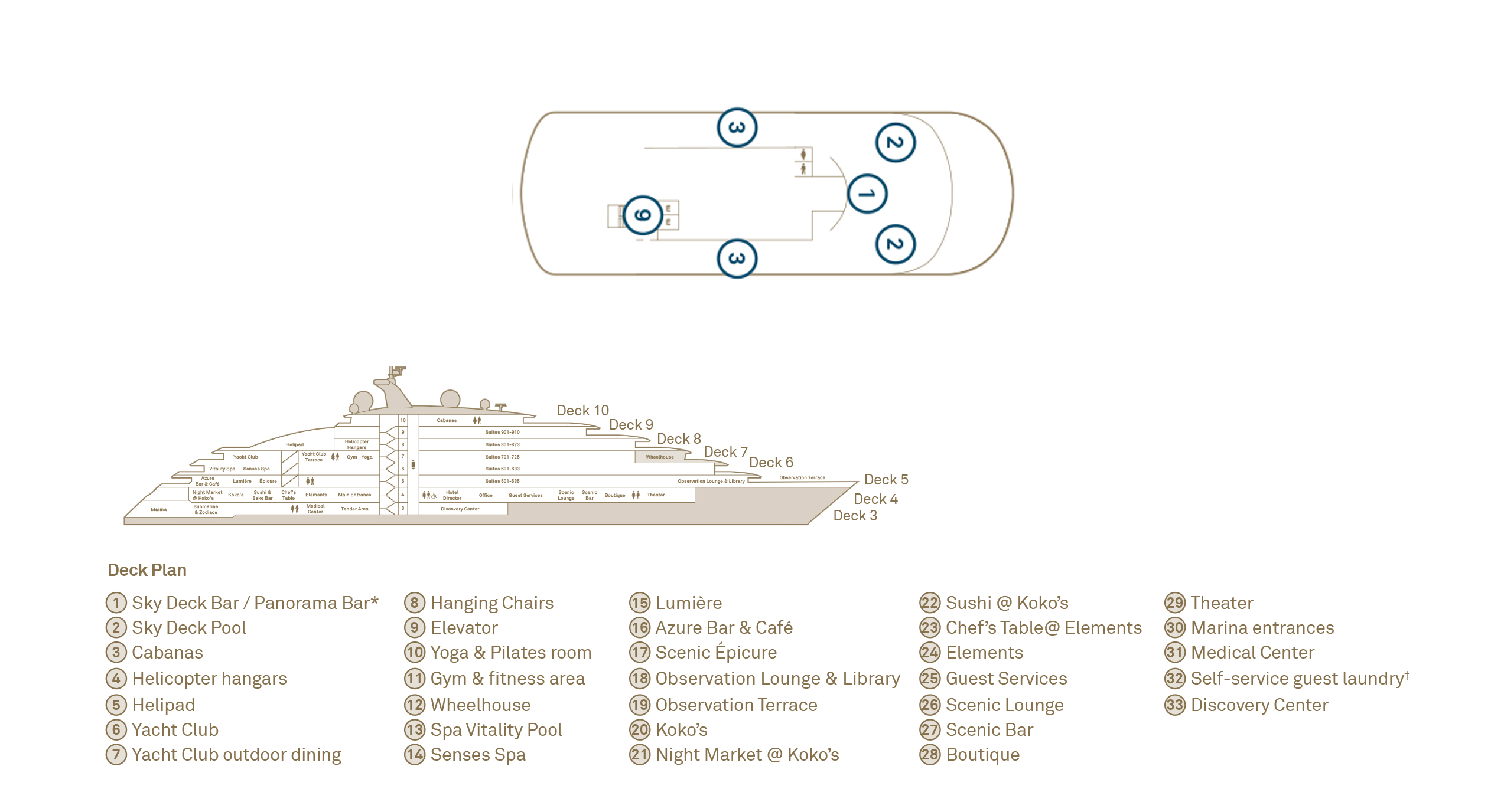 Scenic Eclipse deck plan deck 10