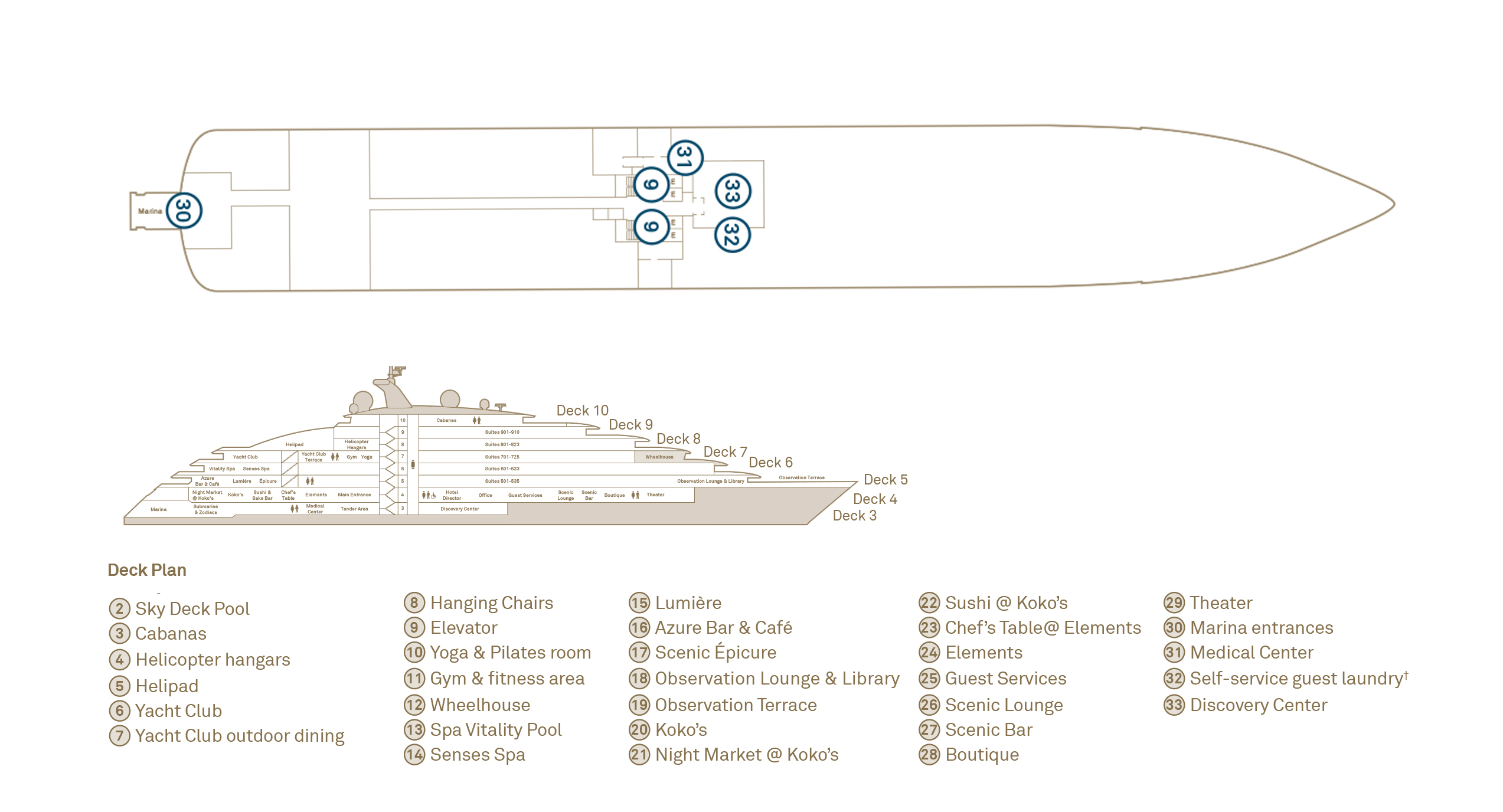 Scenic Eclipse deck plan deck 3