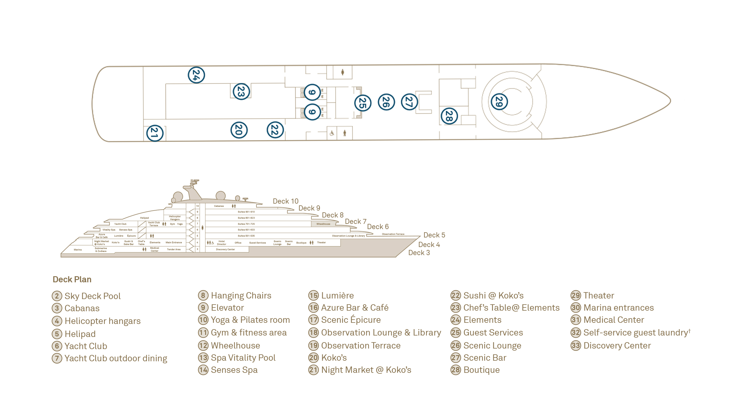 Scenic Eclipse deck plan deck 4