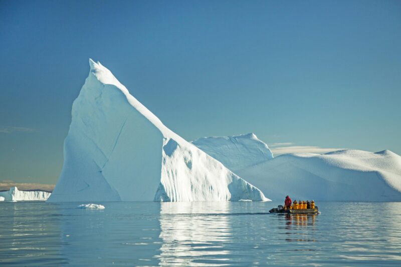 Zodiac cruising in Greenland