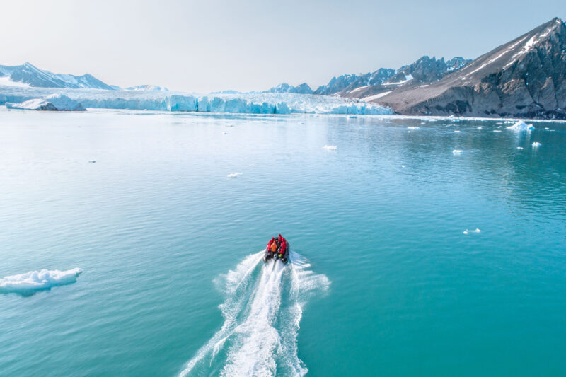 zodiac cruising in Svalbard