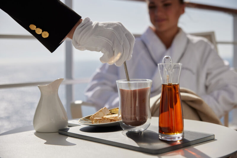 at sea drink being served