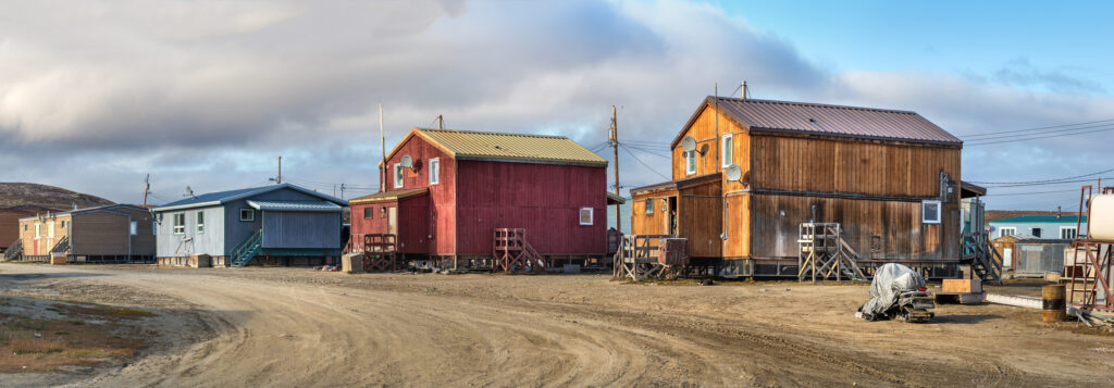 houses in Clyde river in the Canadian Arctic