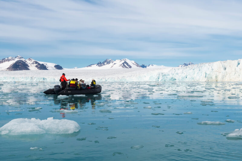 exploring Svalbard by Zodiac on an arctic luxury cruise
