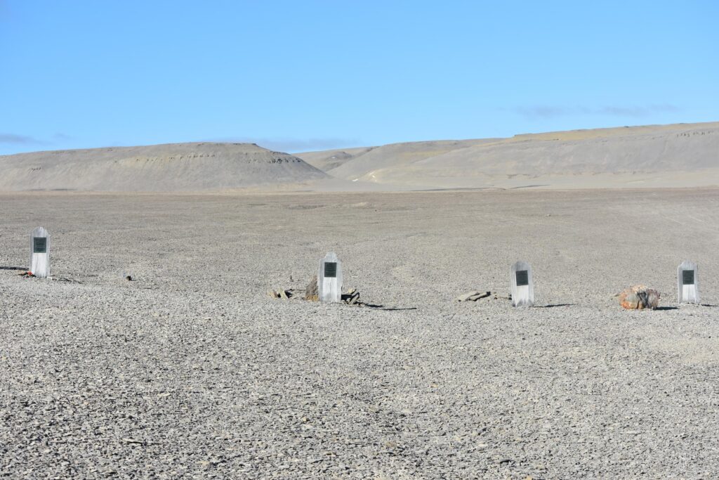 Graves on Beechey Island in the Northwest Passage Canadian Arctic
