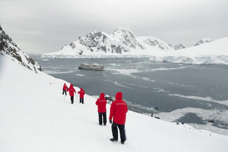 Hiking in Antarctic peninsula